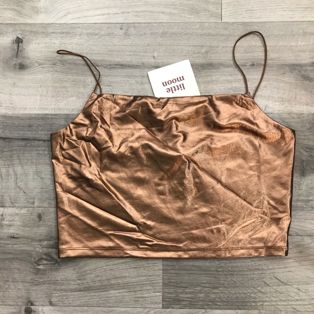 Little moon metallic crop top